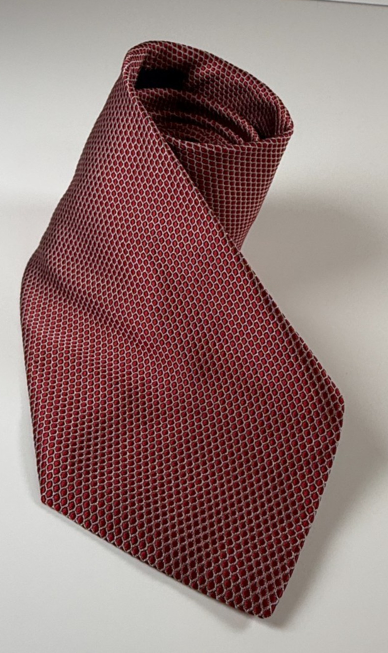 Brooks Brothers 346 Red Geometric Silk Tie Mens Classic 3.5" x 58" Necktie
